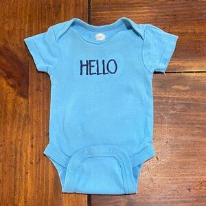 Wonder Nation Light Blue 'Hello' Bodysuit